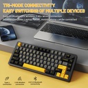 ATTACK SHARK X86 Wired+2.4G & BT Tri-Mode Switch 81Key Aluminium Metal Knob, Ultra-Low Latency - Star Black-Green Tea Switch