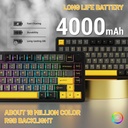 ATTACK SHARK X86 Wired+2.4G & BT Tri-Mode Switch 81Key Aluminium Metal Knob, Ultra-Low Latency - Star Black-Green Tea Switch