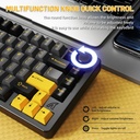 ATTACK SHARK X86 Wired+2.4G & BT Tri-Mode Switch 81Key Aluminium Metal Knob, Ultra-Low Latency - Star Black-Green Tea Switch