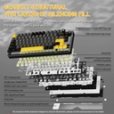 ATTACK SHARK X86 Wired+2.4G & BT Tri-Mode Switch 81Key Aluminium Metal Knob, Ultra-Low Latency - Star Black-Green Tea Switch
