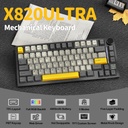ATTACK SHARK X820Ultra 80 Keys RGB Tri-Mode Mechanical Keyboard PBT KeyCap, Hot Swappable Design, Starry Black Shark Switch