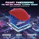 Attach Shark X1 PAW3395 Pro Wired+2.4G & BT Connections 50-40000DPI, 100 Million Times Switch with RGB Charging Dock - Red