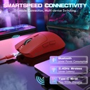 Attach Shark X1 PAW3395 Pro Wired+2.4G & BT Connections 50-40000DPI, 100 Million Times Switch with RGB Charging Dock - Red