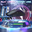 Attach Shark X1 PAW3395 Pro Wired+2.4G & BT Connections 50-40000DPI, 100 Million Times Switch with RGB Charging Dock - Black