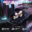 Attach Shark X1 PAW3395 Pro Wired+2.4G & BT Connections 50-40000DPI, 100 Million Times Switch with RGB Charging Dock - Black