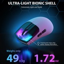 Attack Shark X5 RGB Wired+2.4Gz & BT Connection, Light Weight Design, Ergonomic Design 4000DPI Adustment - Black + White