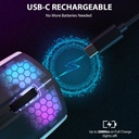Attack Shark X5 RGB Wired+2.4Gz & BT Connection, Light Weight Design, Ergonomic Design 4000DPI Adustment - Black + White