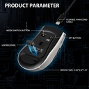 Attack Shark X5 RGB Wired+2.4Gz & BT Connection, Light Weight Design, Ergonomic Design 4000DPI Adustment - Black + White