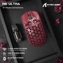Attack Shark R5 Ultra Carbon Fiber Tri-Mode Wireless (BT/2.4G Wireless/Wired) 8K PAW3950MAX Gaming Mouse-Red