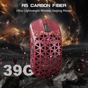 Attack Shark R5 Ultra Carbon Fiber Tri-Mode Wireless (BT/2.4G Wireless/Wired) 8K PAW3950MAX Gaming Mouse-Red