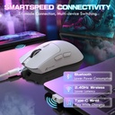 Attach Shark X1 PAW3395 Pro Wired+2.4G & BT Connections 50-40000DPI 100 Million Times Switch with RGB Charging Dock - White