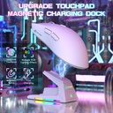 Attach Shark X1 PAW3395 Pro Wired+2.4G & BT Connections 50-40000DPI 100 Million Times Switch with RGB Charging Dock - White