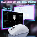 Attach Shark X1 PAW3395 Pro Wired+2.4G & BT Connections 50-40000DPI 100 Million Times Switch with RGB Charging Dock - White