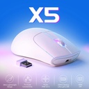 Attack Shark X5 RGB Wired+2.4Gz & BT Connection, Light Weight Design, Ergonomic Design 4000DPI Adustment - White
