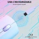 Attack Shark X5 RGB Wired+2.4Gz & BT Connection, Light Weight Design, Ergonomic Design 4000DPI Adustment - White