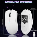 Attack Shark Wired+2.4G & BT 5.2 Connection 800-22000DPI Adjustable - White