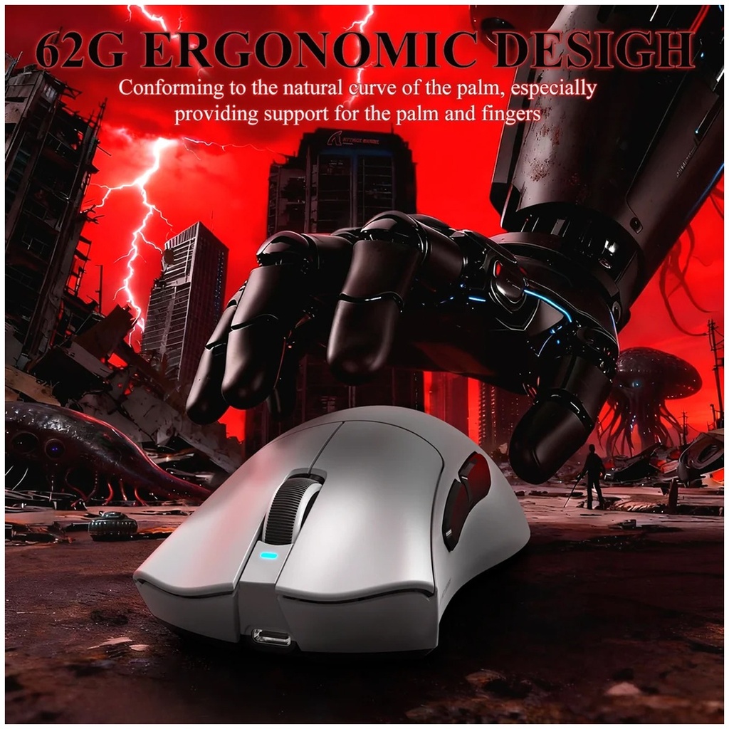 Attack Shark V3 Pro Wireless/Bluetooth 1K Pulling Rate 800-25000DPI With Charging Dock - Black