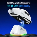 Attack Shark V6 Tri-Mode Connection 800-25000DPI, 1K Polling Rate with Magnetic Charging Dock - White