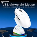 Attack Shark V6 Tri-Mode Connection 800-25000DPI, 1K Polling Rate with Magnetic Charging Dock - White