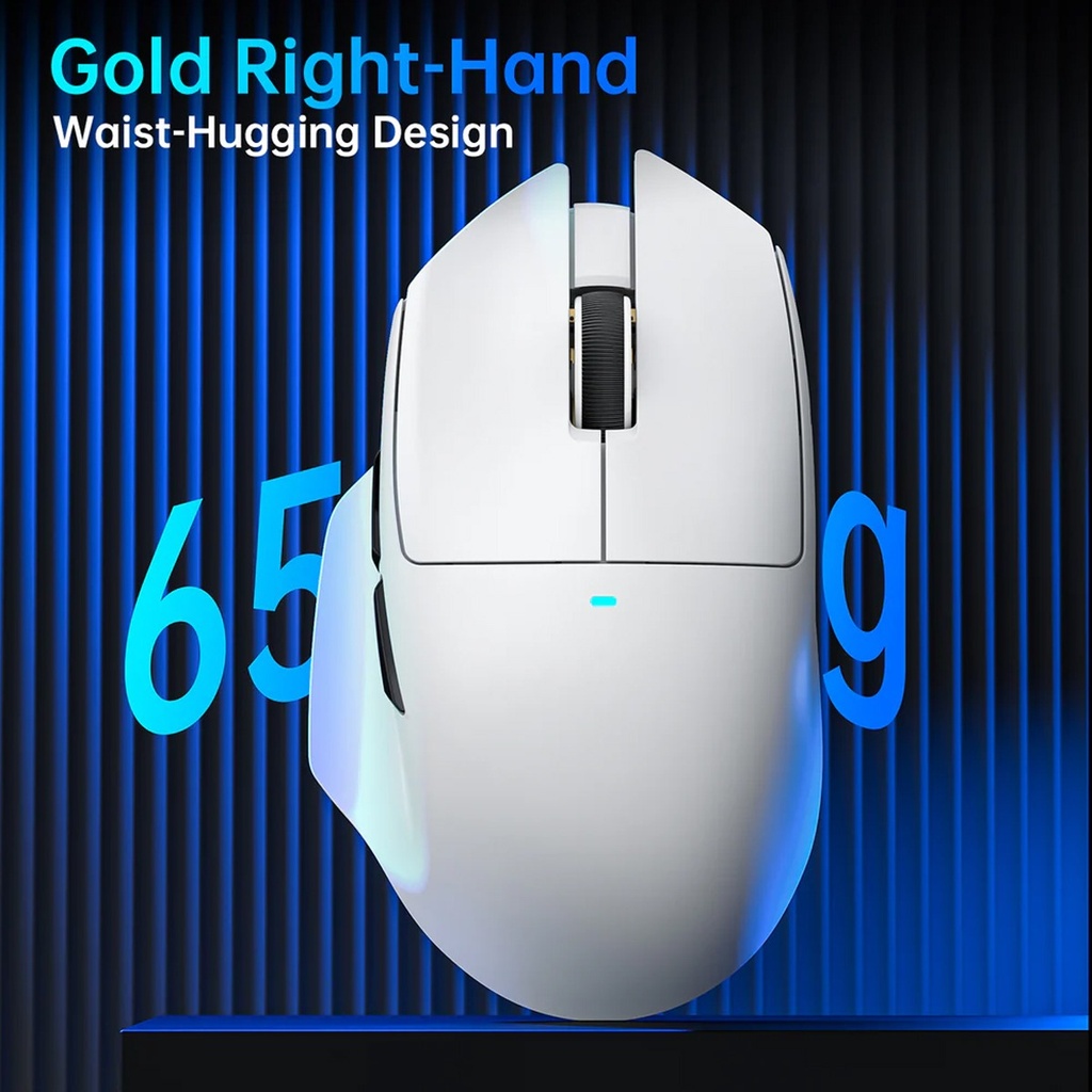 Attack Shark V6 Tri-Mode Connection 800-25000DPI, 1K Polling Rate with Magnetic Charging Dock - White