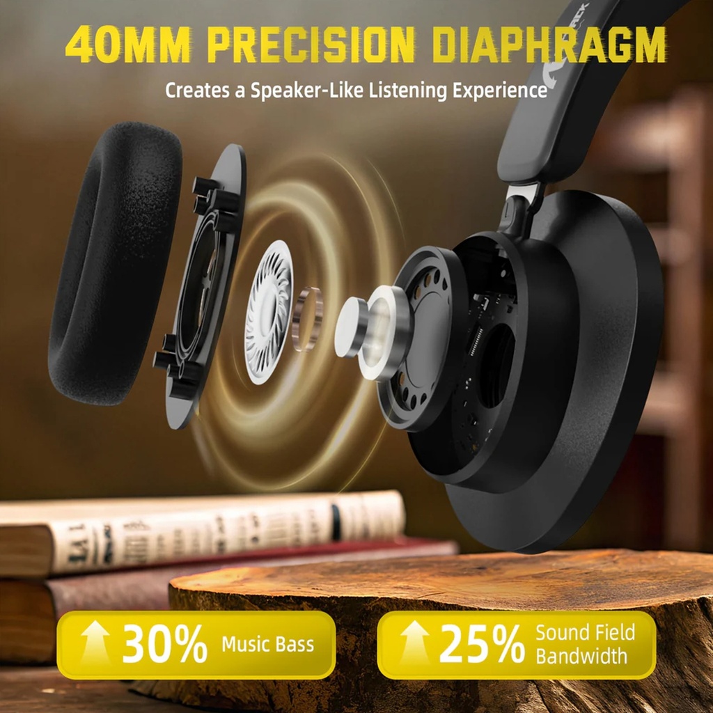 Attack Shark G500 Wireless And Bluetooth Gaming Headset, Active Noice Reduction - Black