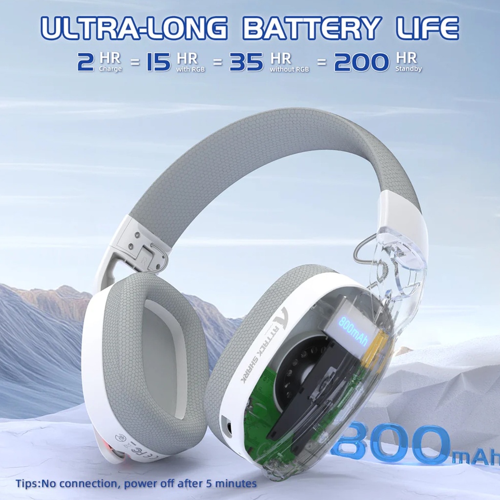 Attack Shark L90 Wired+2.4G & BT Tri-Mode Switching - White