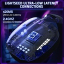 Attack Shark L80 Pro Tri-Mode Gaming Headset Noise-Cancelling, Wireless Range Upto 10 Meter - Black