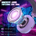 Attack Shark L30 Pro Wired+2.4G & BT Tri-Mode Gaming Headset, Omnidirectional Microphone Wireless Range Upto 10 Meter - White & Silver