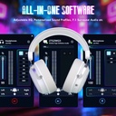 Attack Shark L30 Pro Wired+2.4G & BT Tri-Mode Gaming Headset, Omnidirectional Microphone Wireless Range Upto 10 Meter - White & Silver