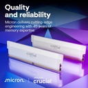 Crucial Pro 32GB (2x16GB) DDR5 6000MT/s CL36 Memory Kit - White