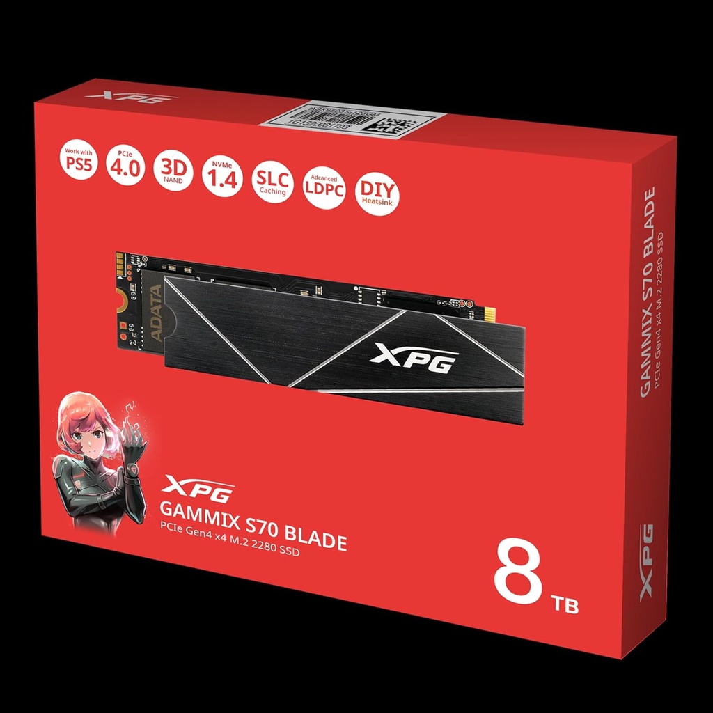 XPG Gammix S70 Blade 8TB SSD - Internal Solid State Drive - Black