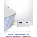 Tortox Curvo Mid Tower Two Panel Front & Left Side Tempered Glass Case with 7 ARGB Fans - White