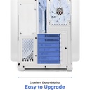 Tortox Curvo Mid Tower Two Panel Front & Left Side Tempered Glass Case with 7 ARGB Fans - White