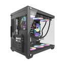 DarkFlash Aigo C285P V2 Mid Tower Two Panel Front & Left Side Tempered Glass Case with 7 ARGB Fans - Black