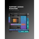 DarkFlash TH285 ATX Mid Tower Front Side & Left Side Tempered Glass Panel Case With RGB 4 Fans - Black