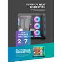 DarkFlash TH285 ATX Mid Tower Front Side & Left Side Tempered Glass Panel Case With RGB 4 Fans - Black