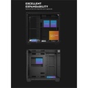 DarkFlash TH285 ATX Mid Tower Front Side & Left Side Tempered Glass Panel Case With RGB 4 Fans - Black
