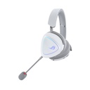 Asus ROG Delta II Moonlight White Edition Tri-Mode Wireless/Bluetooth/Wired Gaming Headset,Titanium-Plated 50mm Drivers,DualFlow Audio,up to 110-Hour Battery,Aura Sync RGB lighting,PC/Mac,PlayStation,Switch and Mobiles Compatible | 90YH03W0-BHUA10