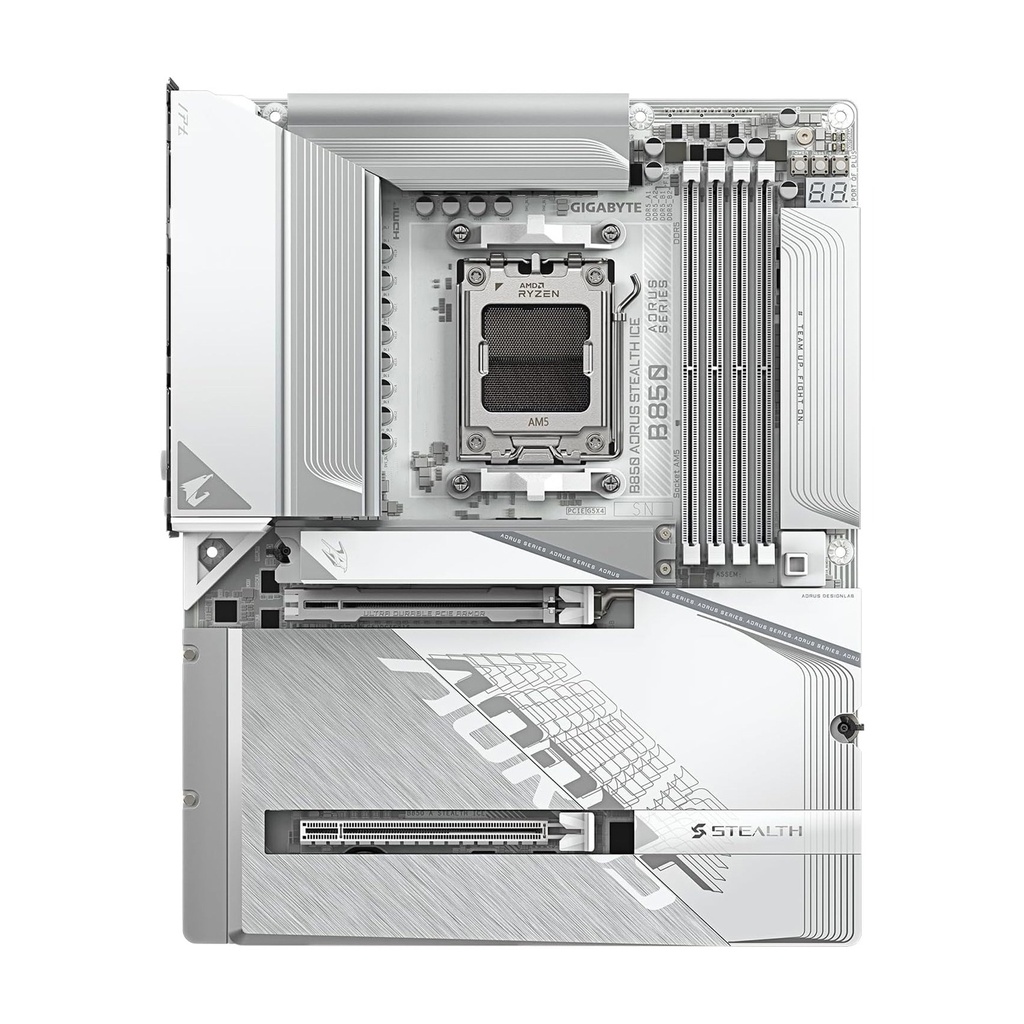 GigaByte AMD B850 AORUS STEALTH ICE DDR5 WI-FI7 MotherBoard - White