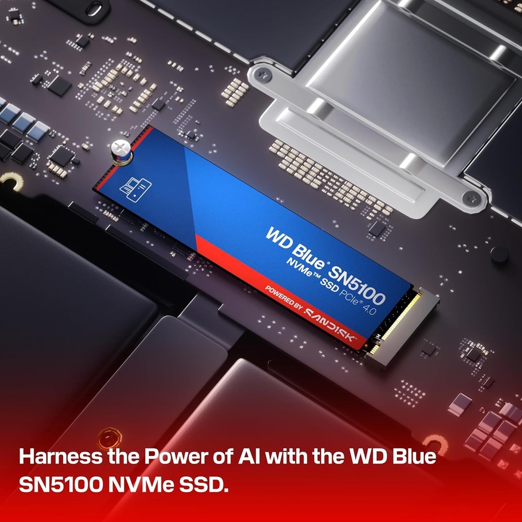 SanDisk WD Blue SN5100 1TB NVMe SSD PCIe 4.0, Read Speeds Up to 7,100MB/s
