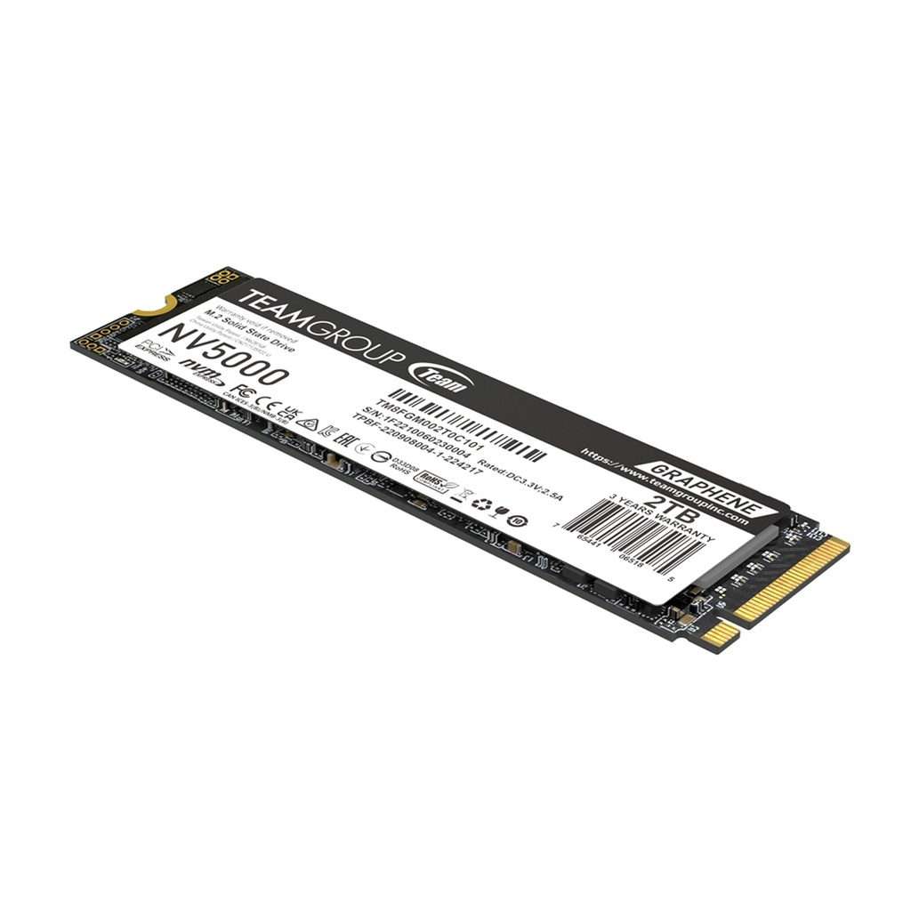 Team Group NV5000 M.2 2280 1TB PCIe 4.0 x4 with NVMe 2TB SSD Read/Write Speed up to 5000 / 3000MB/s