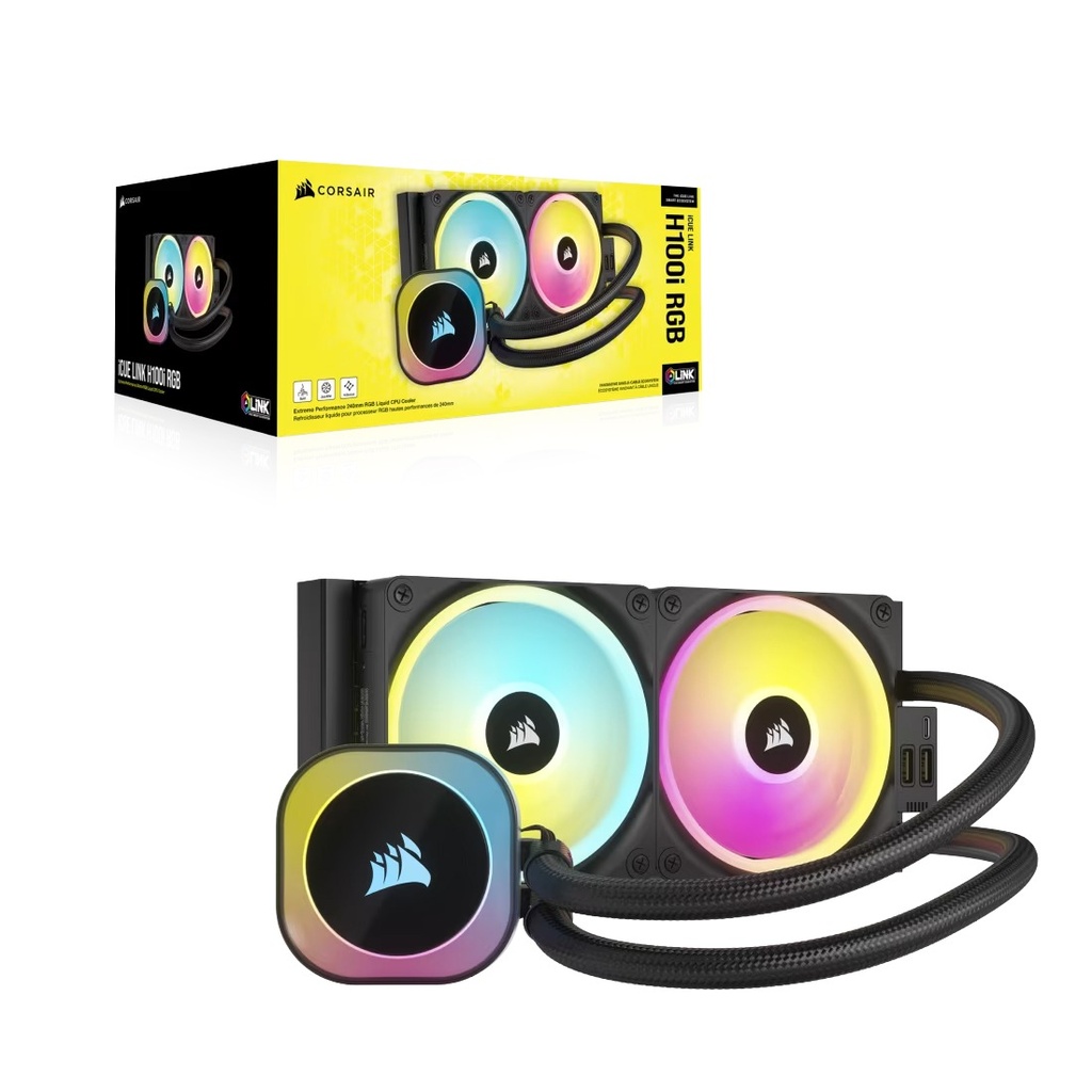 Corsair iCUE Link H100i RGB 240mm CPU Liquid Cooler - Black