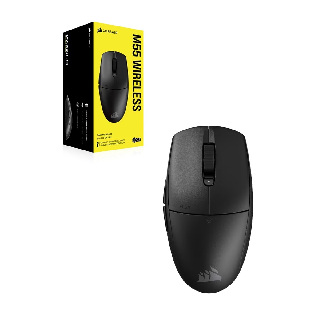 Corsair M55 Wireless Gaming Mouse, Up to 185hrs,Bluetooth Up to 400hrs - Black