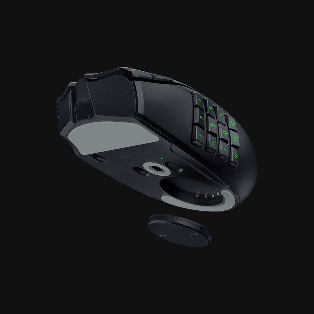 Razer Naga V3 Pro Wireless/BT/Wired MMO Gaming Mouse, 5K DPI, Up to 280 Hours (BT) Battery life, Gen-4 Optical Mouse Switches - Black