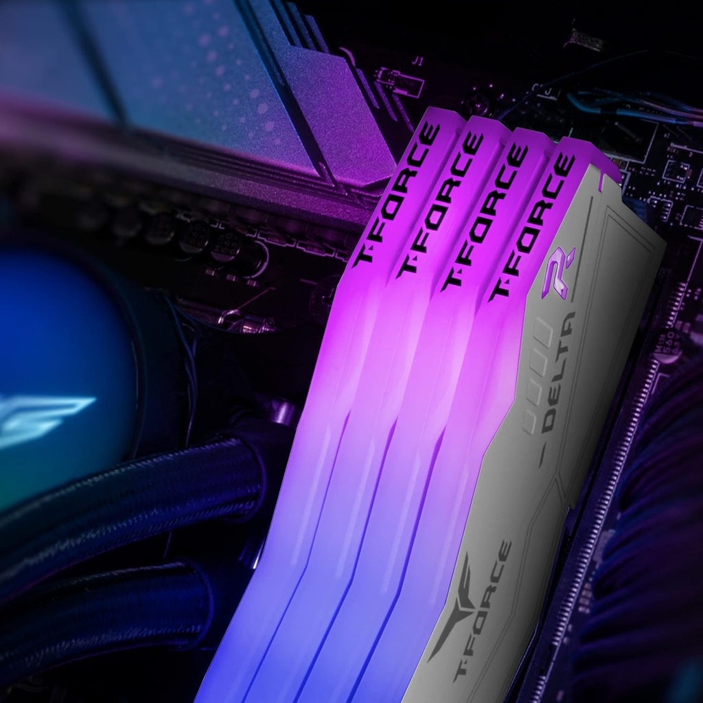 TeamGroup T-Force DELTA RGB DDR5 Ram 32GB (2x16GB) 6000MHz PC5-48000 CL30 Intel XMP 3.0 & AMD Expo Compatible Desktop Memory Module Ram - White