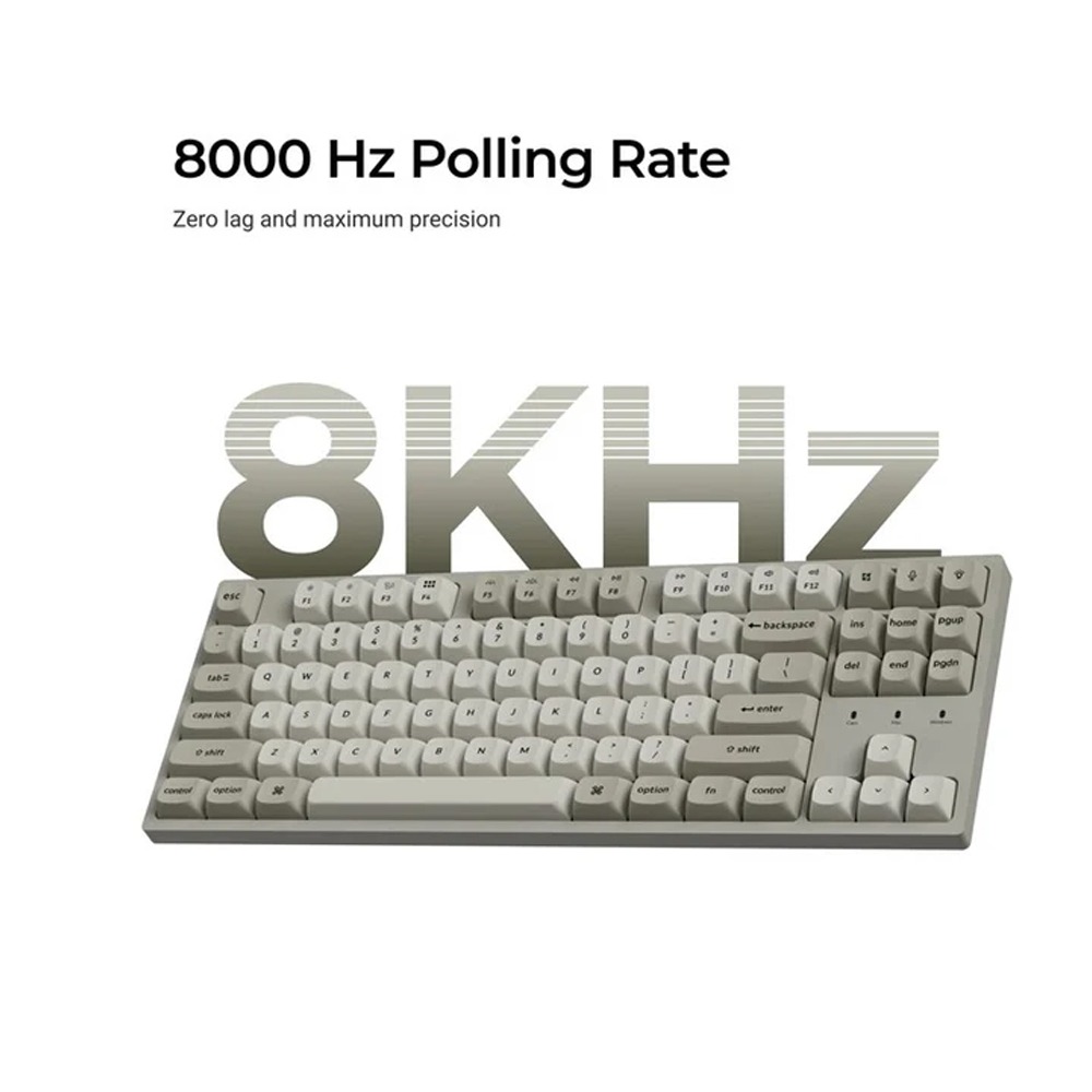 Keychron C1 Pro 8K QMK TKL (80%) Wired Mechanical Keyboard Connectivity Type-C - (Arabic Layout) - White