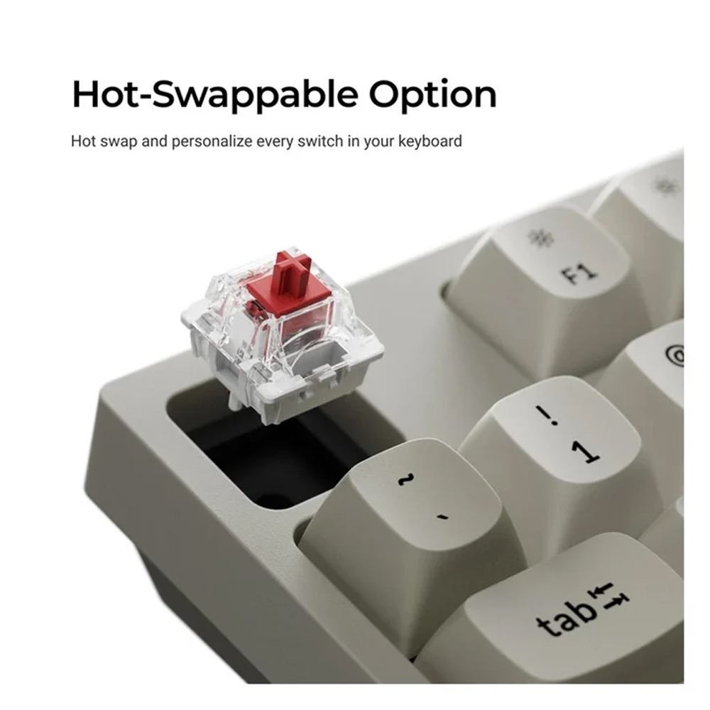 Keychron C1 Pro 8K QMK TKL (80%) Wired Mechanical Keyboard Connectivity Type-C - (Arabic Layout) - White