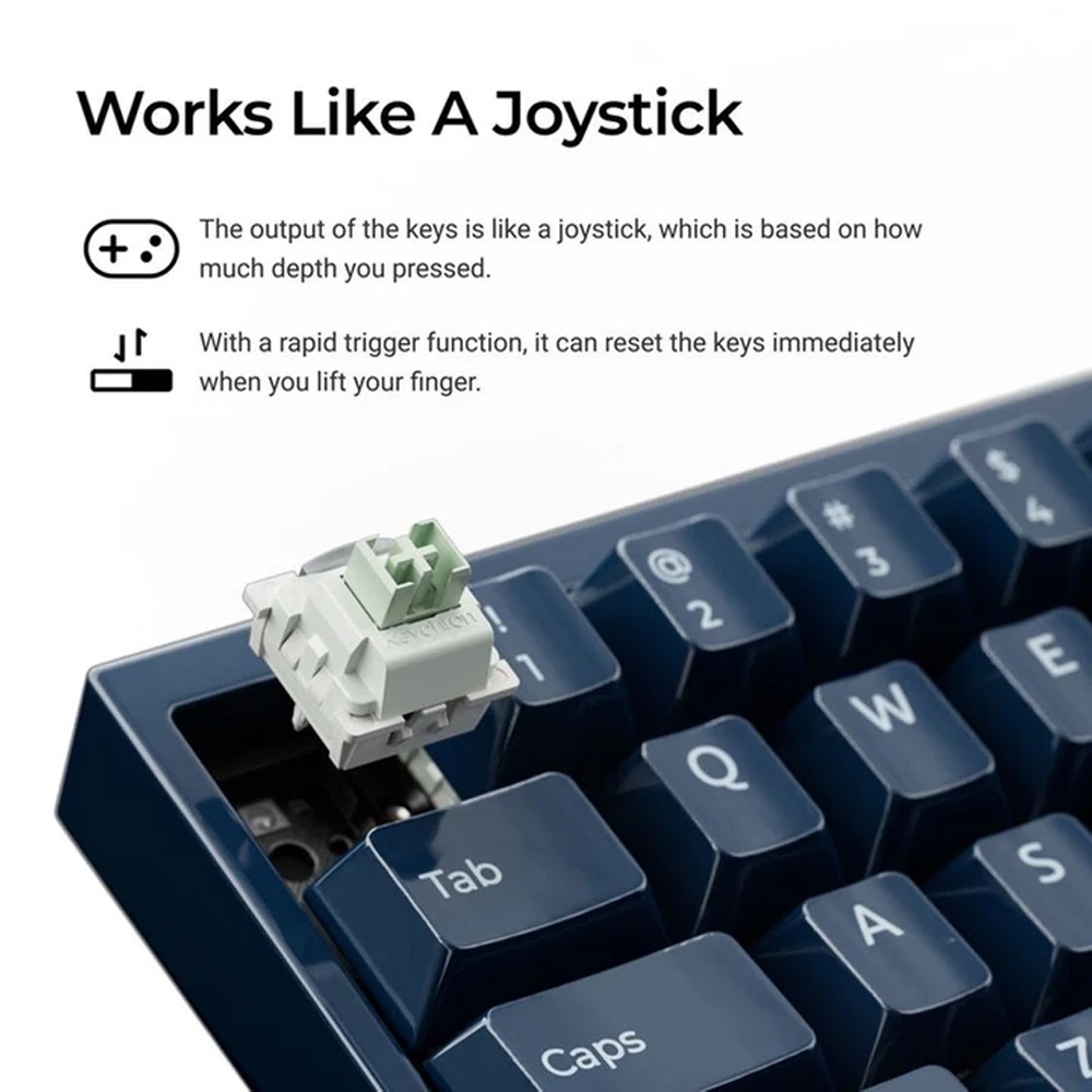 Keychron Q16 HE 8K 65% Wired Magnetic Switch Gaming Keyboard - Navy Blue