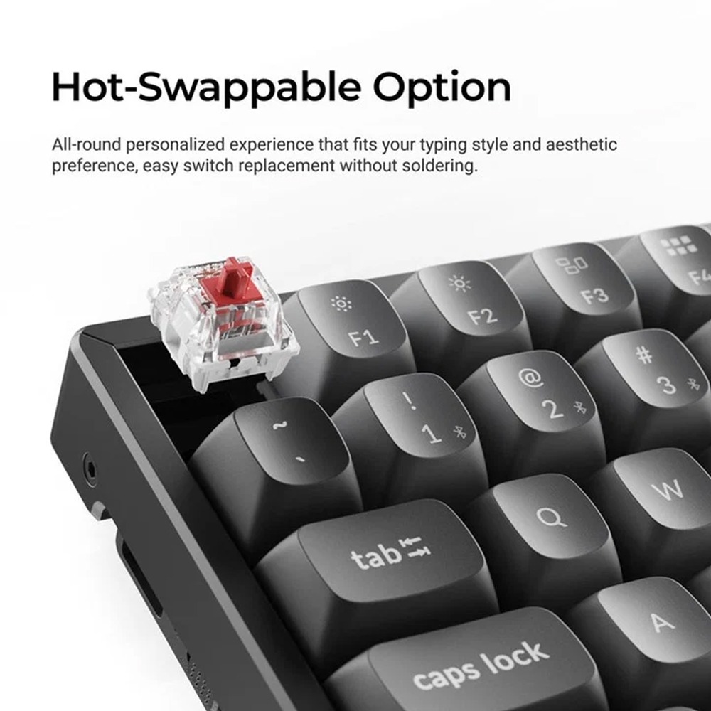 Keychron K2 Max QMK 75% Bluetooth/Wireless RGB Mechanical Gaming Keyboad Red Switch - Black