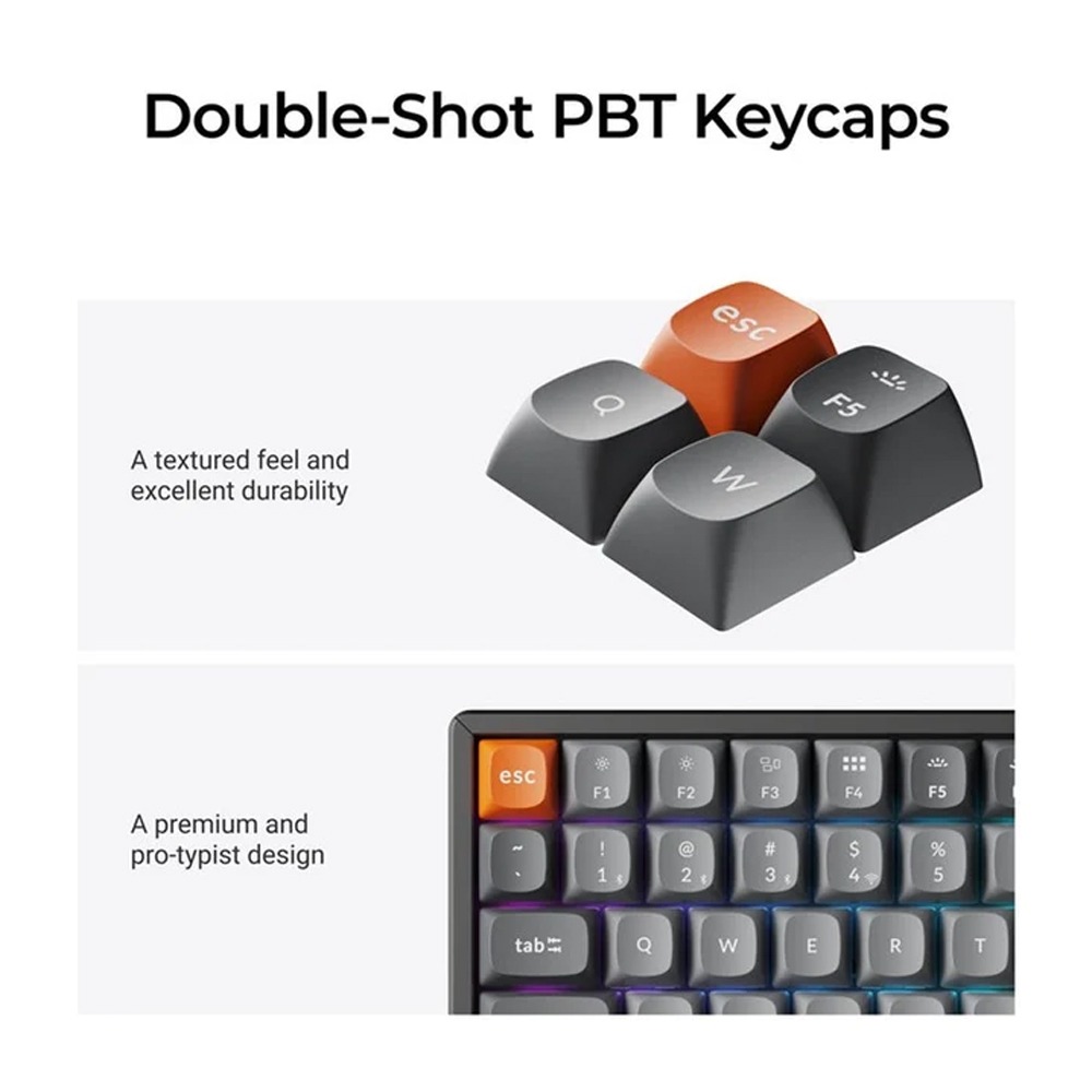 Keychron K2 Max QMK 75% Bluetooth/Wireless RGB Mechanical Gaming Keyboad Red Switch - Black